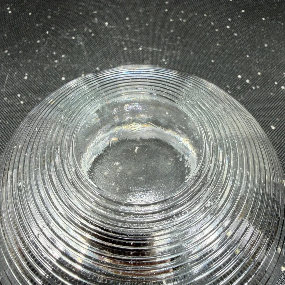 Iittala Aino Aalto Clear Glass Ribbed Tea Light Votive Candle Holder 4x2 Heavy